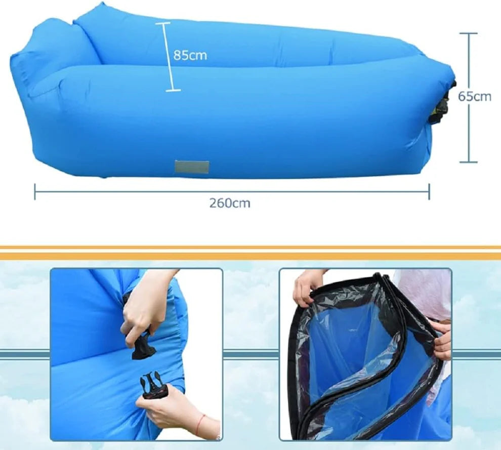 Sofá Inflable Portátil Impermeable con Cojín