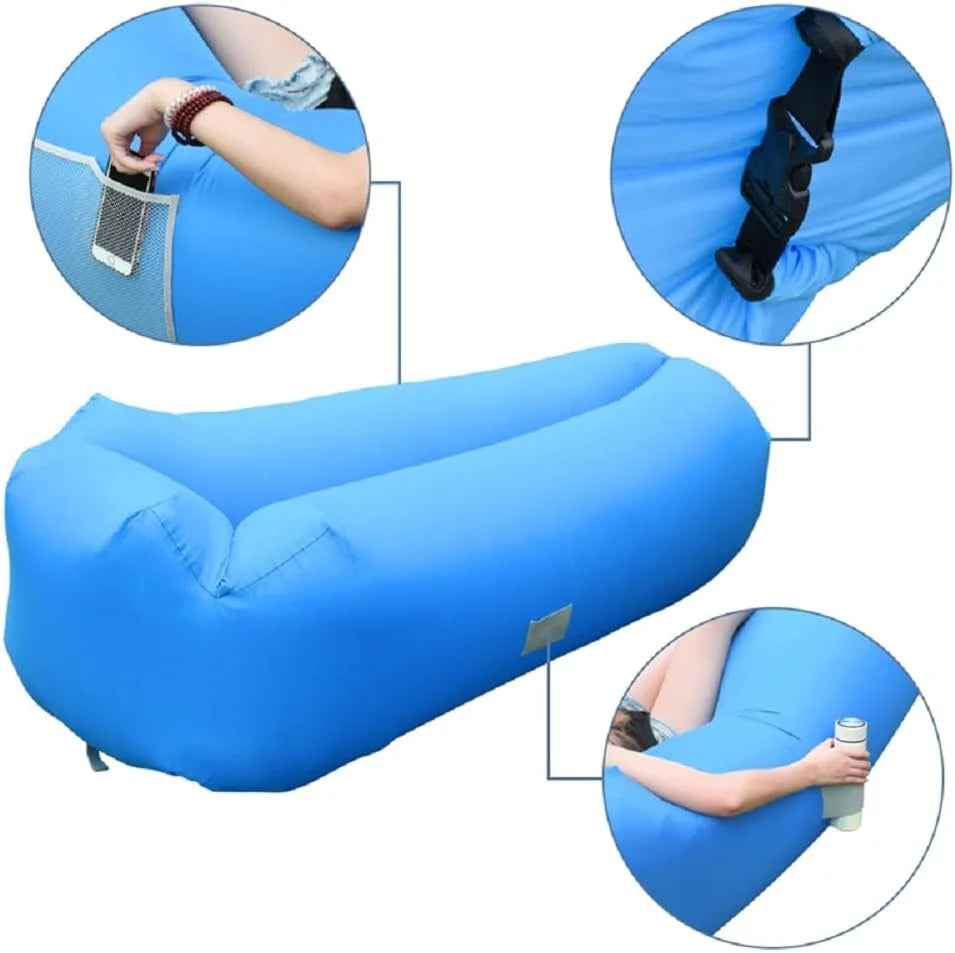 Sofá Inflable Portátil Impermeable con Cojín