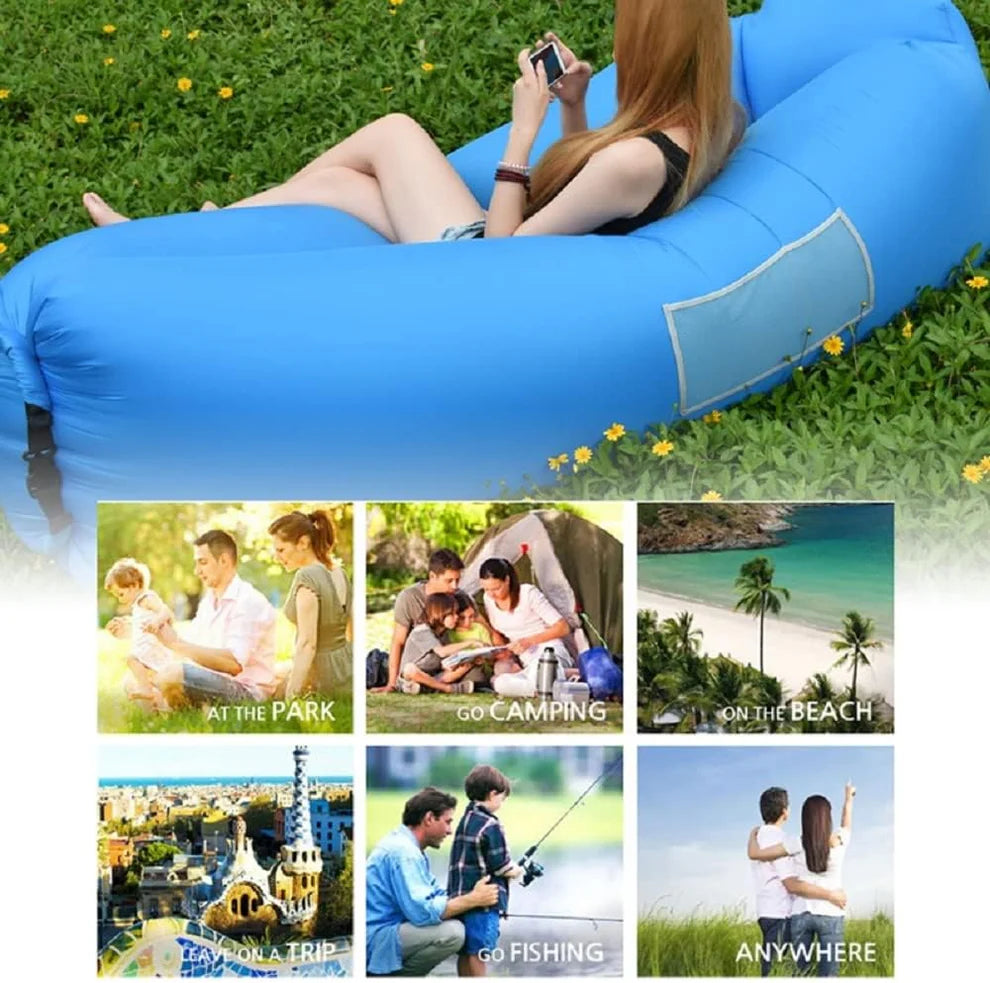 Sofá Inflable Portátil Impermeable con Cojín