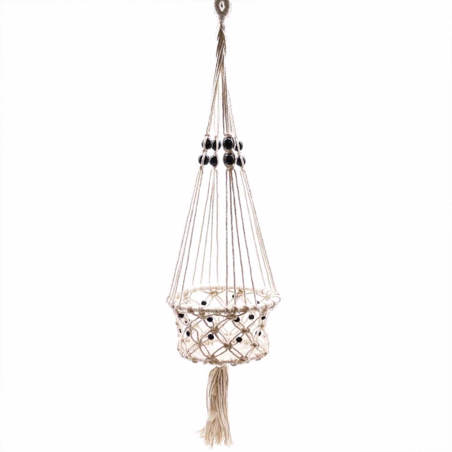 Macetero de Macrame - Gran con Cuentas