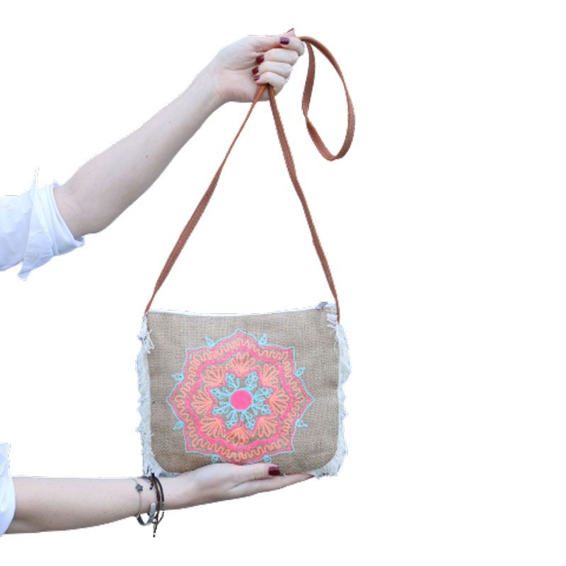 Bolso con flecos - Estampado de Elefante