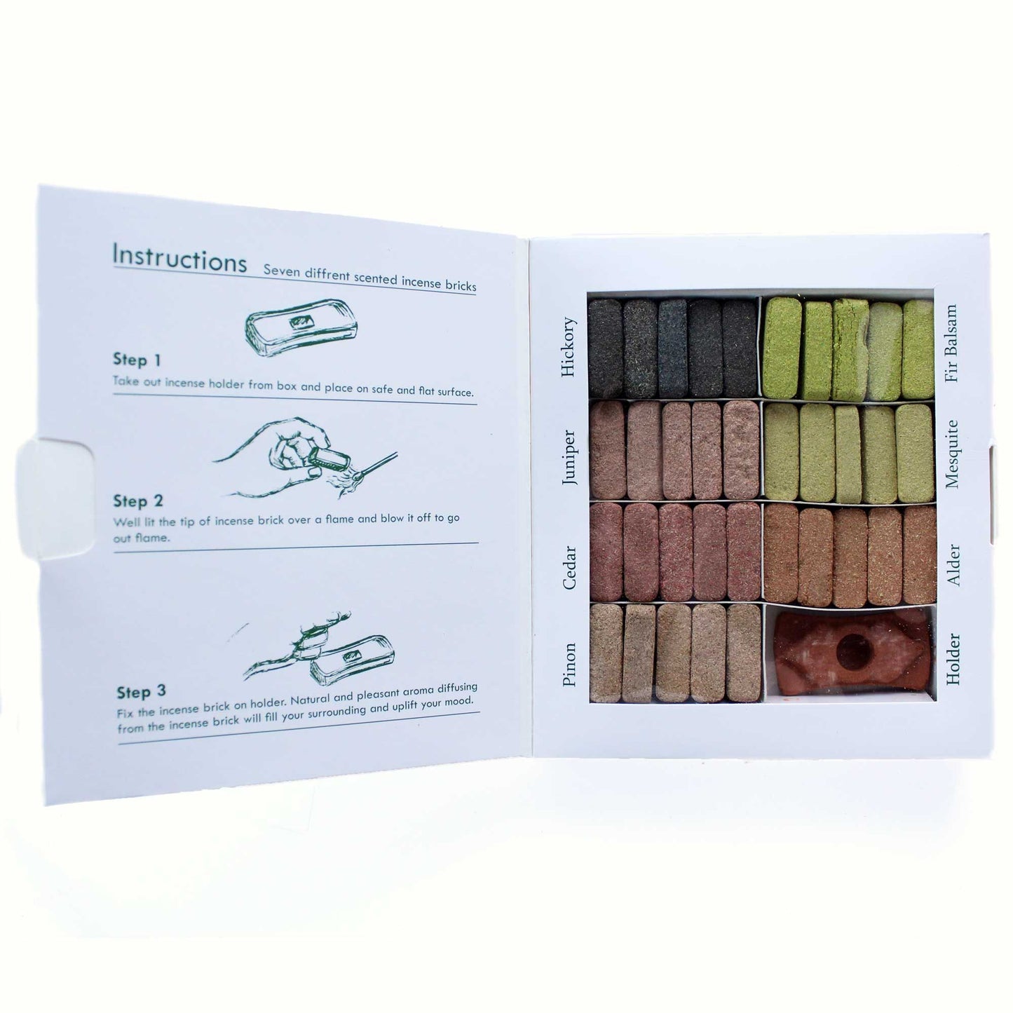 Juego de 70 ladrillos para incienso y quemador - 7 Earthy Himalaya Incenso