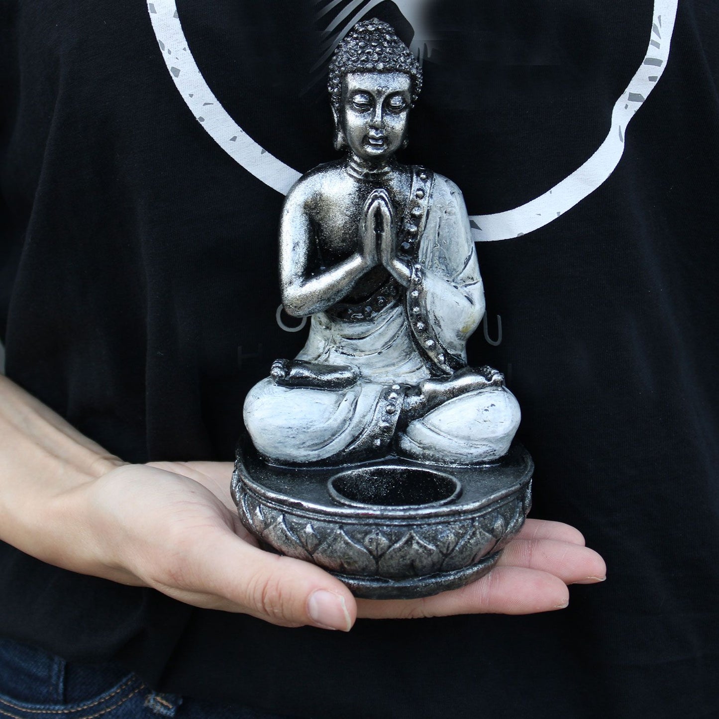 Buddha Verde Azulado y Dorado - Med