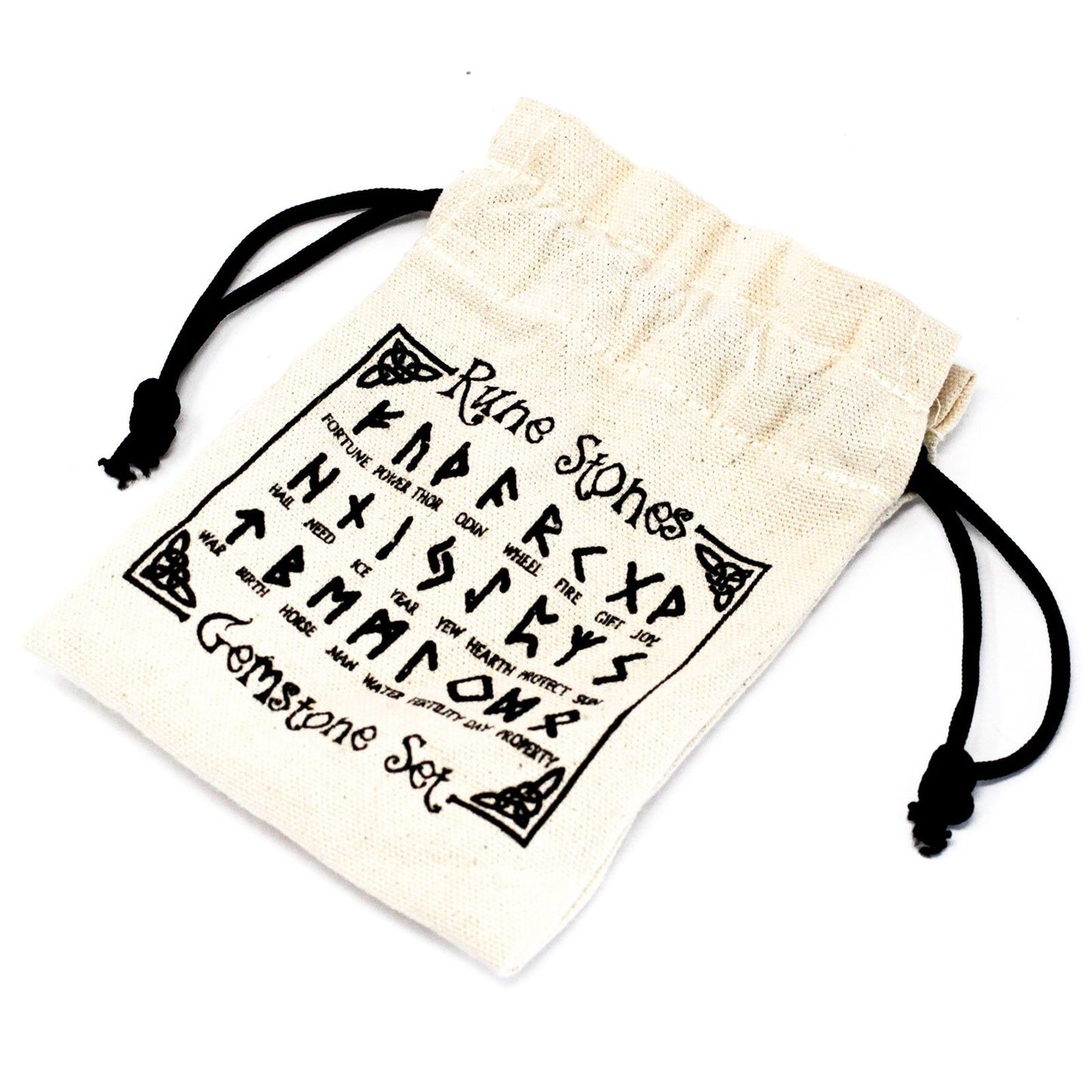 Juego de Runa de la India en bolsas - Ágata negra
