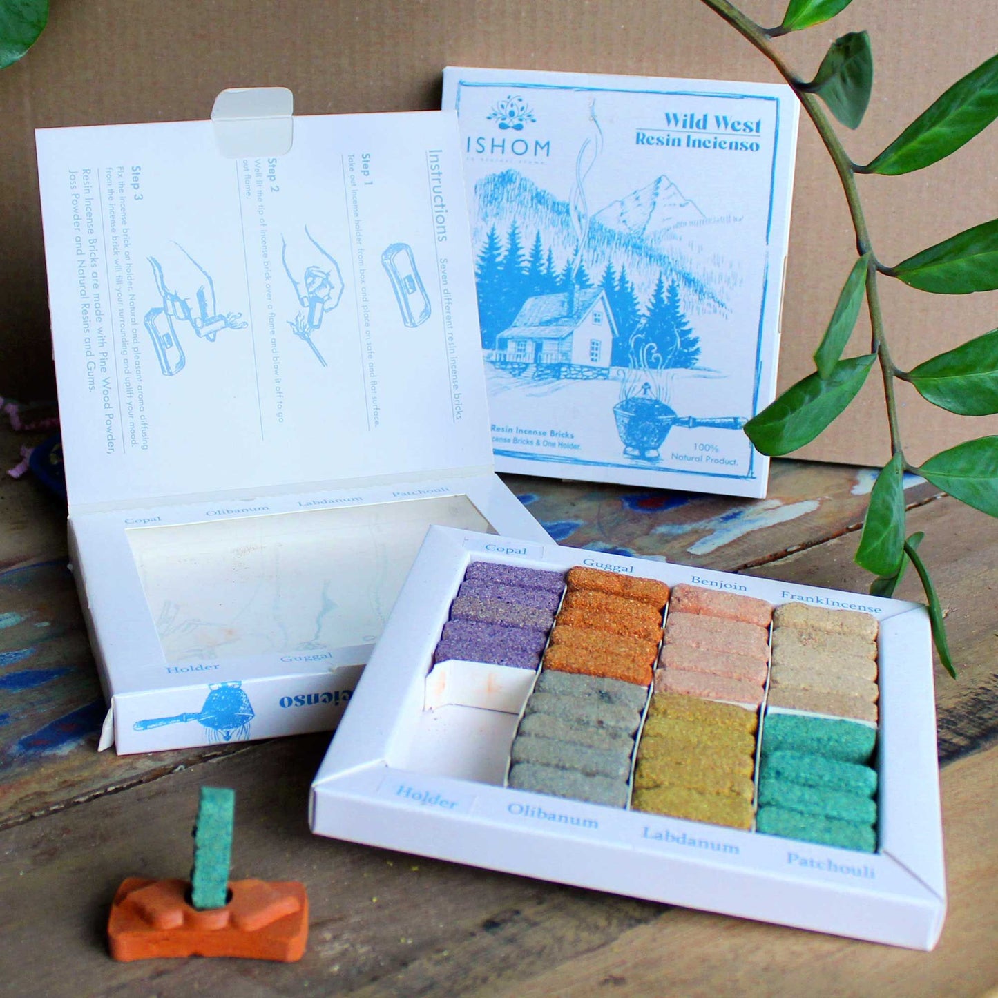Juego de 70 ladrillos para incienso y quemador - Wild West