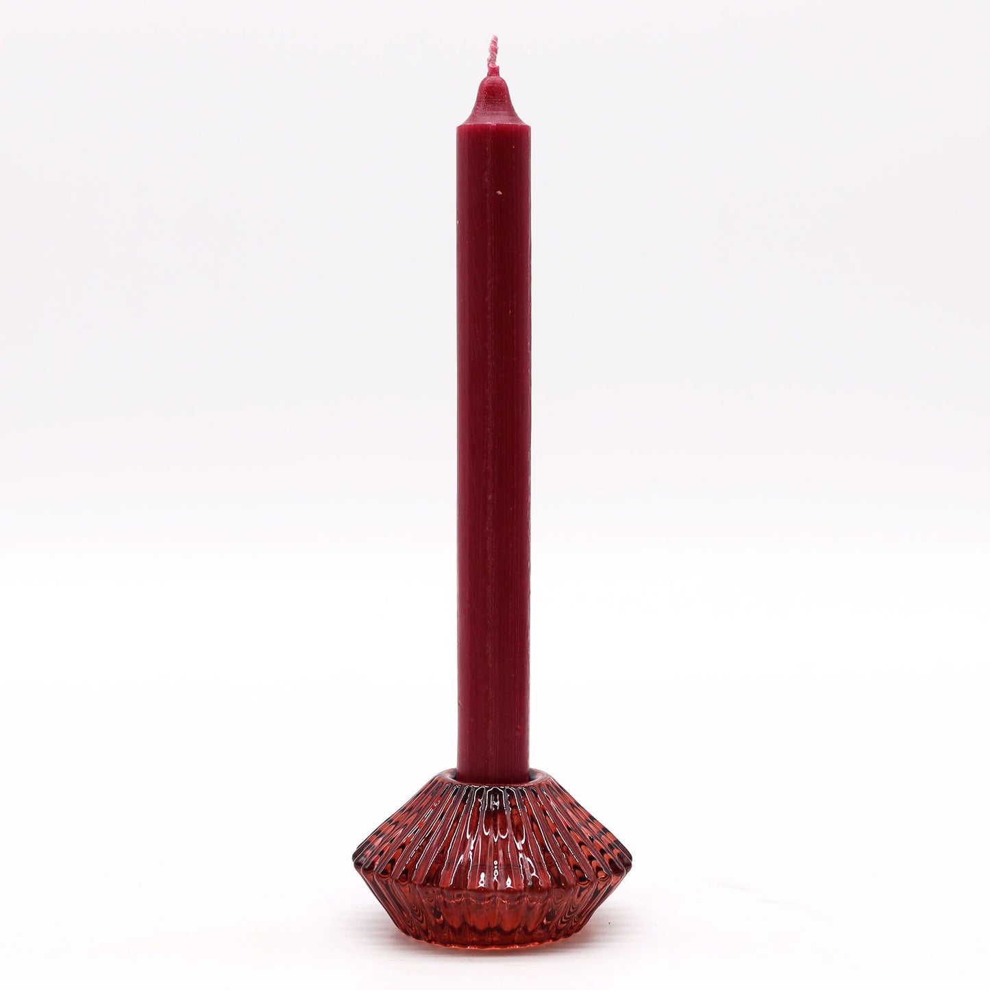 Portavelas reversible con diseño de flor para cena / vela de té - Rojo vampiro