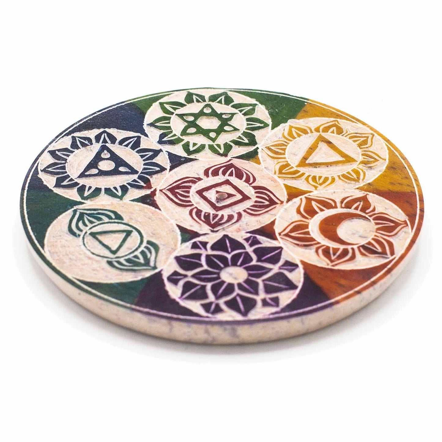 Porta Incienso de Cono en Disco de Esteatita 10 cm – Siete Chakras