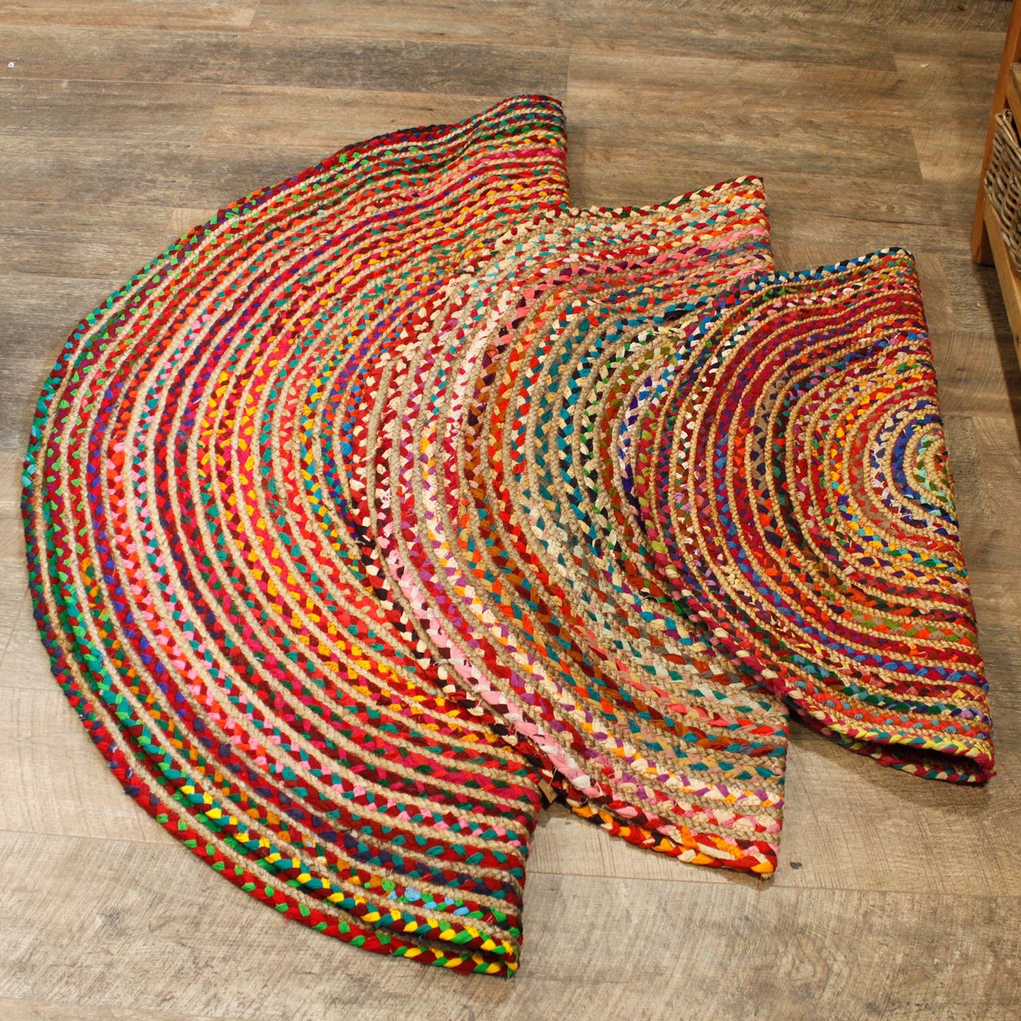 Alfombra Redonda de Yute y Algodón Reciclado - 120 cm