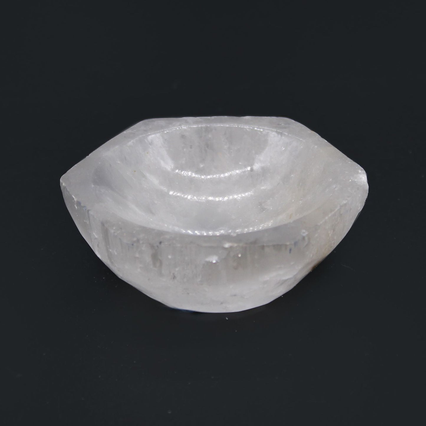 Cuenco hexagonal de selenita - 6cm