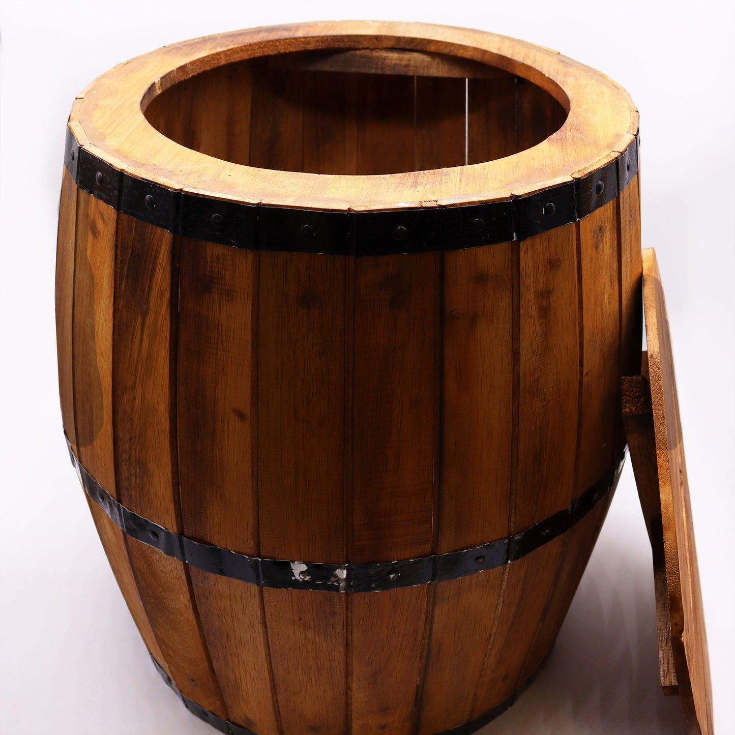 Mesa de barril de cerveza y soporte para sombrilla - Natural
