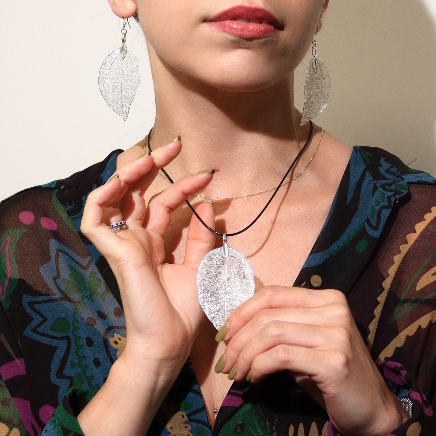 Pendientes - Hoja de valor - Plata
