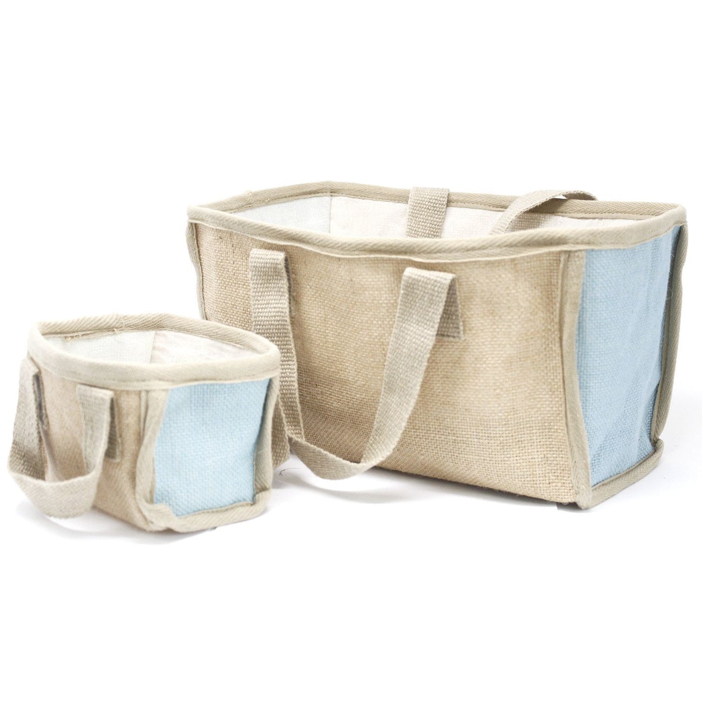 Cesta grande de yute - 33x18x20cm - Azul