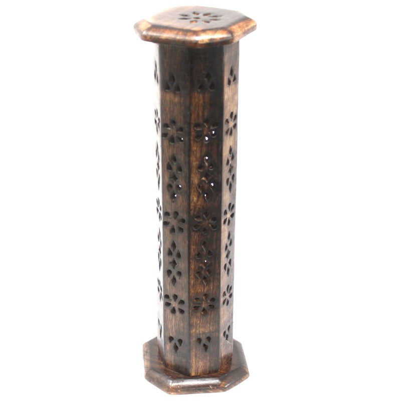 Torre de incienso hexagonal - Madera de mango