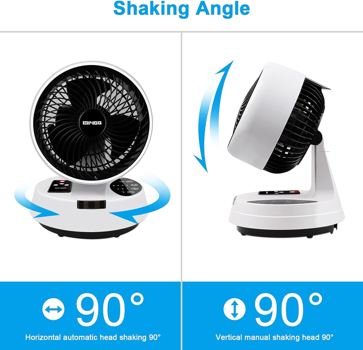 Ventilador Turbo Silencioso de Mesa con Circulación de Aire 3D - Temporizador, Mando a Distancia y Oscilación