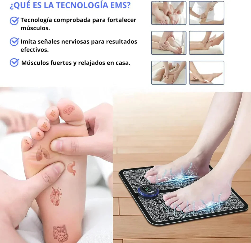 Massageador Elétrico de Pés EMS - Alívio Total com Estimulação Muscular Elétrica