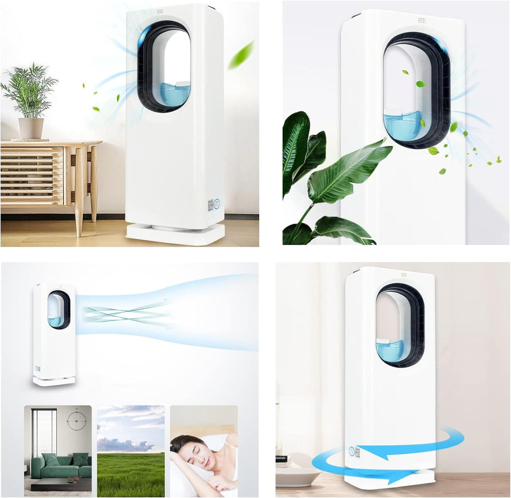 Refrigerador de Ar Portátil com Purificador e Umidificador - Ventilador com 3 Velocidades e Função Ionizador