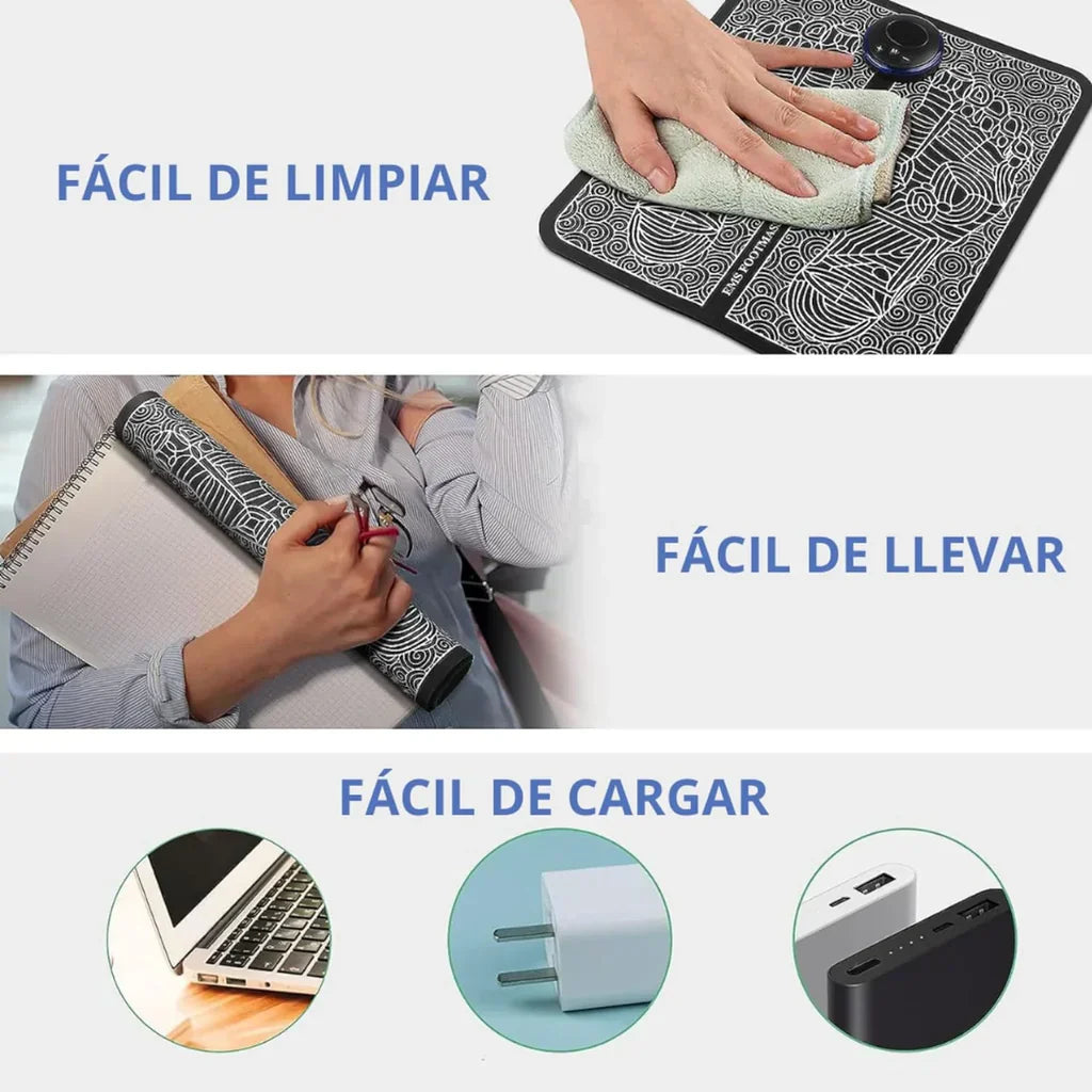 Massageador Elétrico de Pés EMS - Alívio Total com Estimulação Muscular Elétrica