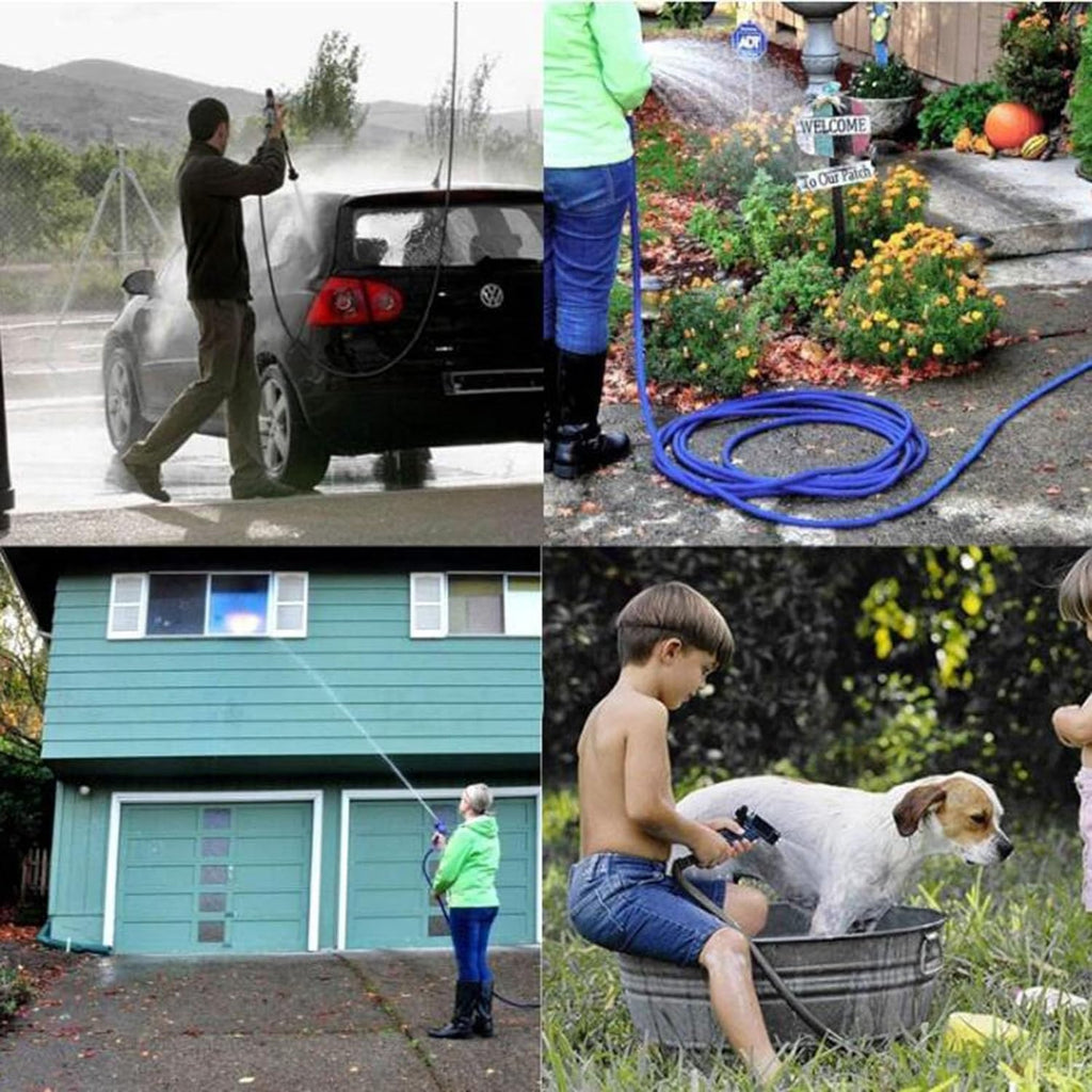 Manguera de Jardín Expandible con Pistola de Pulverización de 7 Modos - Manguera Mágica con Adaptadores