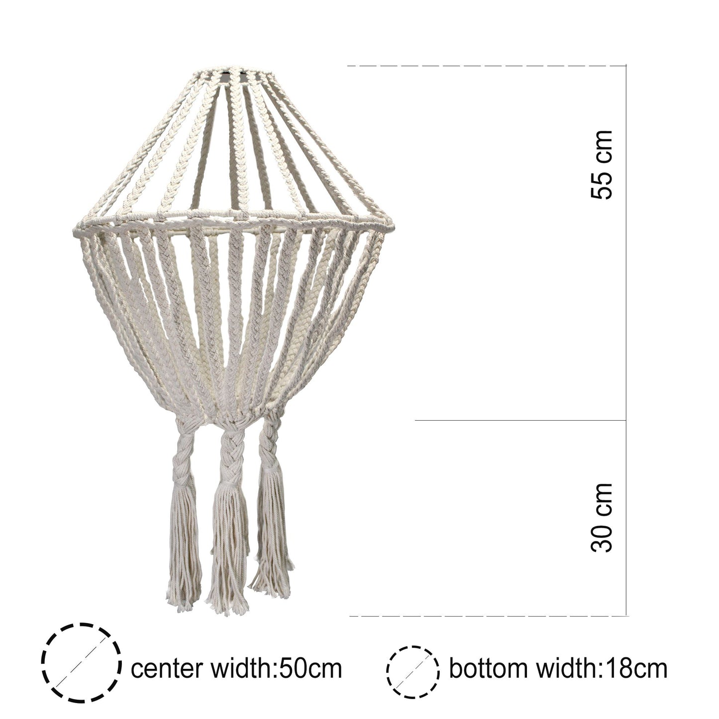 Candelabro de gota grande de macramé - Negro
