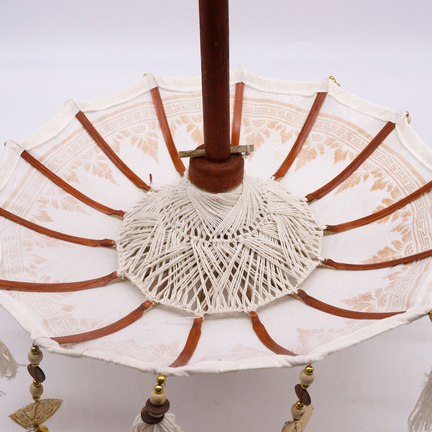 Sombrilla Bali Decoracion de Hogar - Lona - Decoración Dorada - 40cm