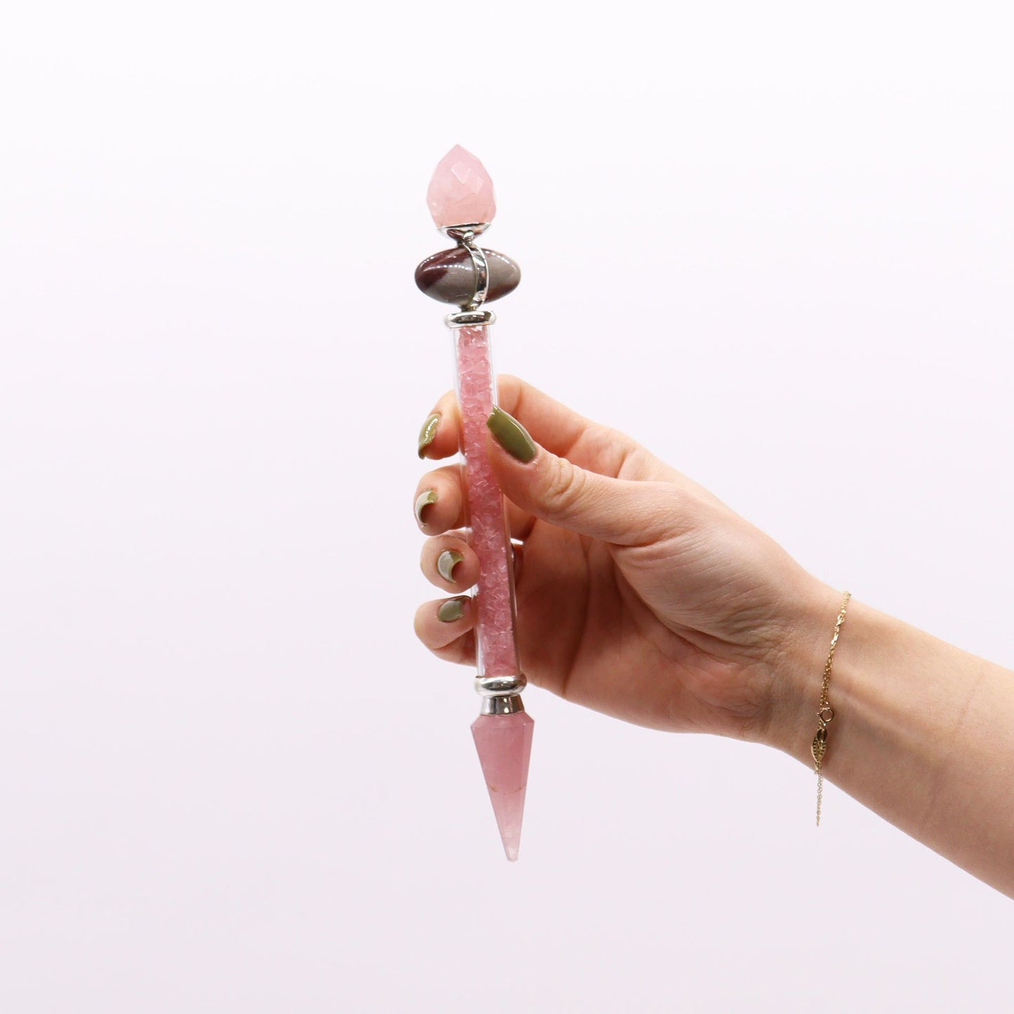 Varita Magica Shiva Lingam - Cuarzo Rosa - Amor