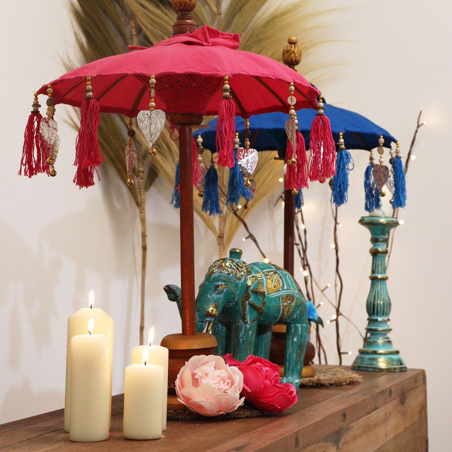 Sombrilla Bali Home Decor - Algodón - Turquesa - 40cm