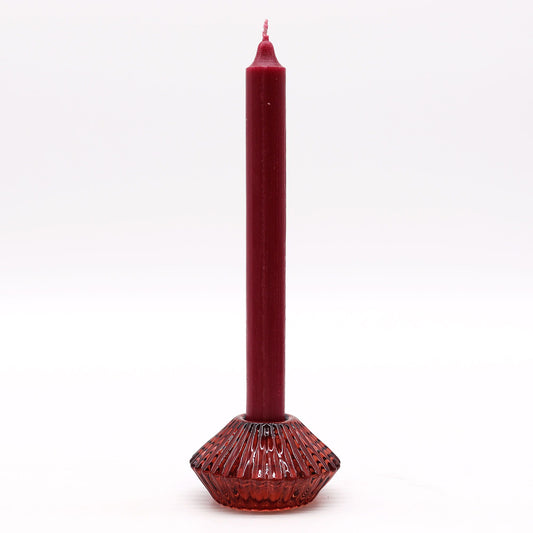Portavelas reversible con diseño de flor para cena / vela de té - Rojo vampiro