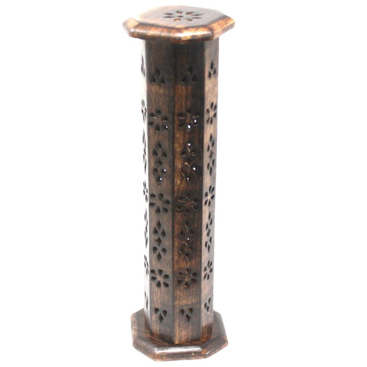 Torre de incienso hexagonal - Madera de mango